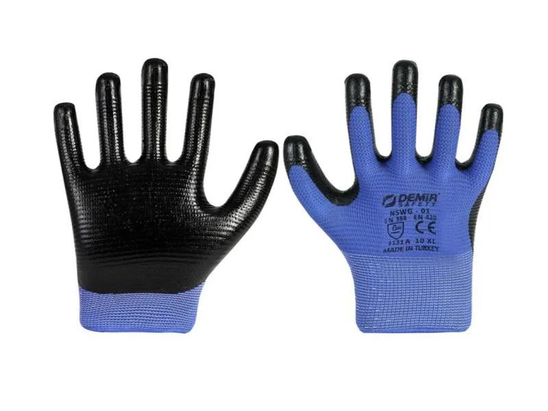DEMIR NITRIL ELDIVEN ZEBRA MAVİ-SİYAH(240)