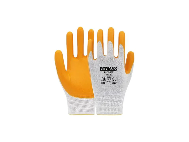 RTR NİTRİL KAPLI POLYESTER ELDİVEN RT5 BEYAZ SARI NO:9(288)$
