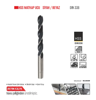 BAYTEC HSS MATKAP UCU 1MM SİYAH/BEYAZ (500)
