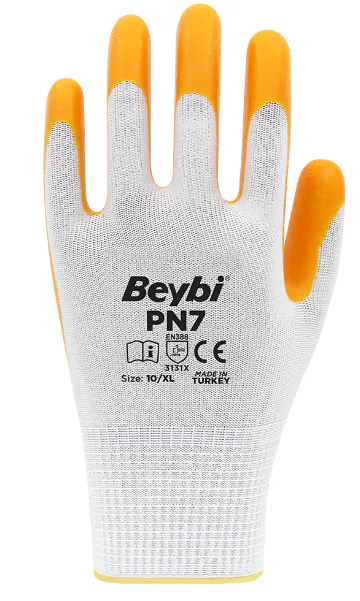 BEYBİ PN7 ELDİVEN POLY SARI-BEYAZ NO:10