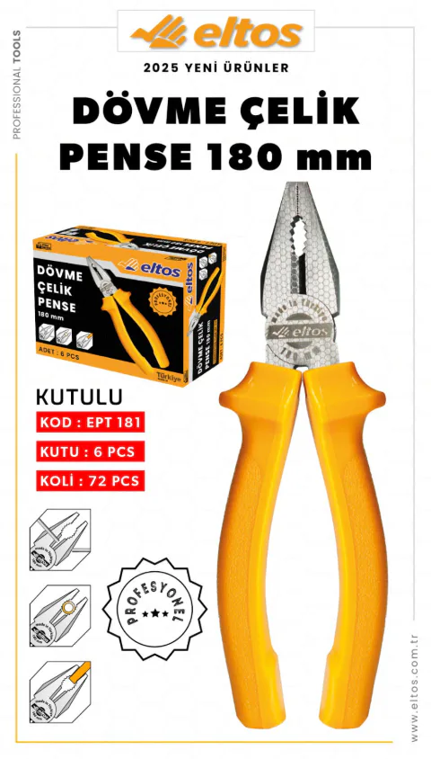 ELTOS DÖVME ÇELİK PENSE 180 MM