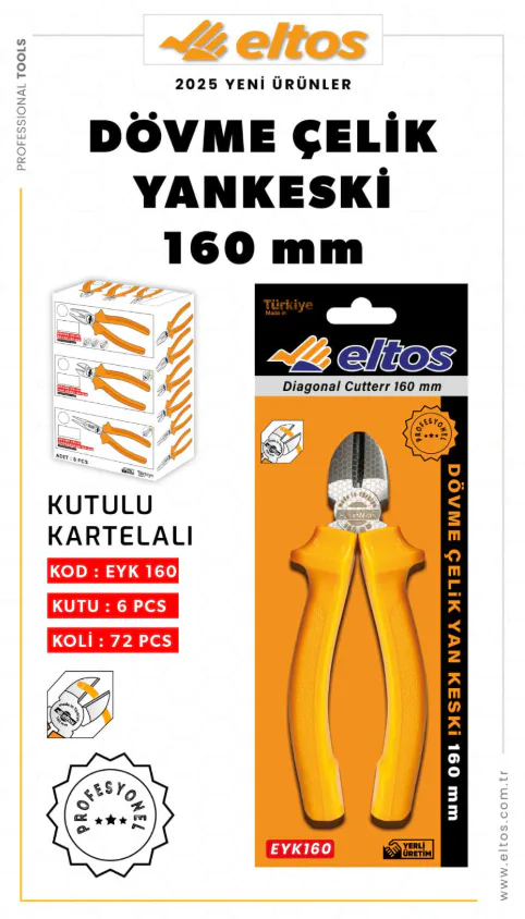 ELTOS DÖVME ÇELİK YAN KESKİ 160 MM (VAKUMLU)