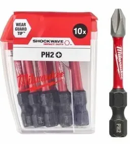 MİLWAUKEE BİTS UÇ PH2 50MM 10LU PKT SHOCKWAVE