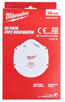 MİLWAUKEE FPP2 SOLUNUM MASKESİ 20Lİ PKT (KATLNILR)