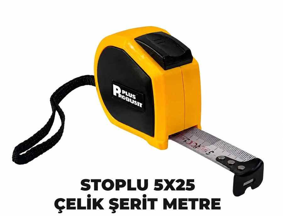 PLUS ÇELİK ŞERİT METRE 5 MT*25 MM STOPLU