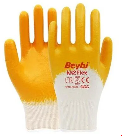 Beybi Kn2 Flex Nitril Eldiven Sarı 10 No