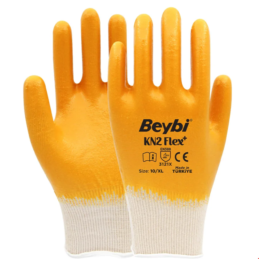 Beybi Kn2 Flex Plus Nitril Eldiven Sarı 10 No