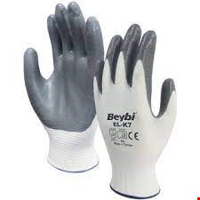 Beybi Polys.Nitril Eldiven Pn72 Beyaz-Gri 10