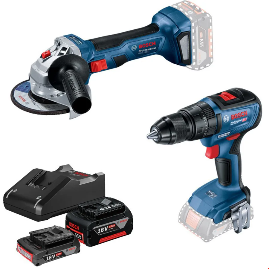 Bosch 0615990M8S Set GWS 180 + Gsb 18V-50 + 1x2Ah + 1x4Ah Akü