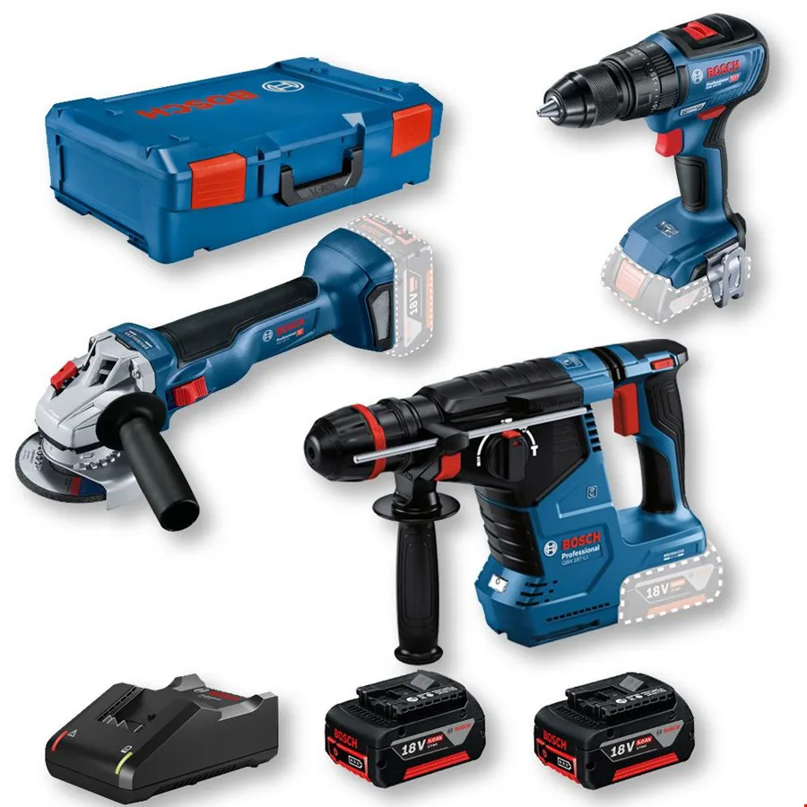Bosch 0615990N42 Set Gbh 187 + Gws 18v-10 + Gsr 18v-50+2 Ad 5 Ah Akü