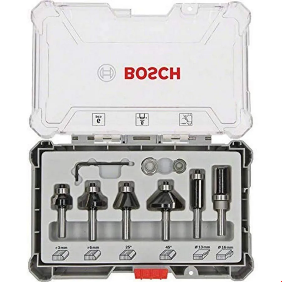 Bosch 2607017469 Pro Freze Seti 6'Lı Karışık 8mm Şaftlı