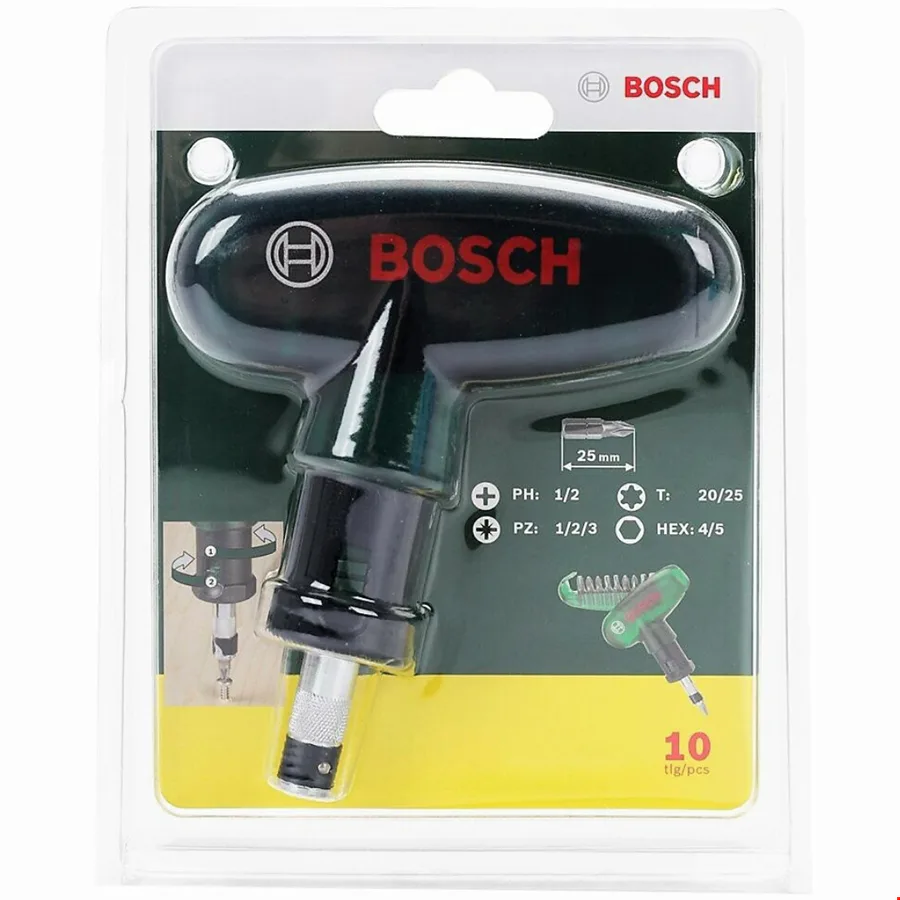 Bosch 2607019510 DIY-P Cırcır Cep Tornavida Seti 10 Parça