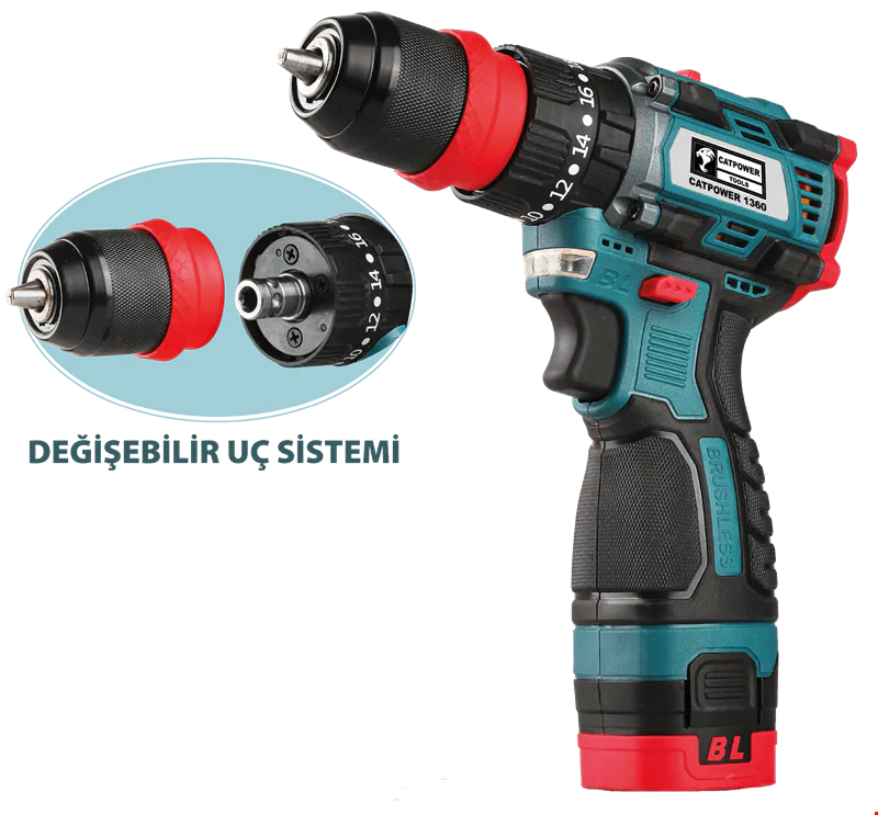 Catpower CAT1360 Akülü Vidalama 16V Kömürsüz