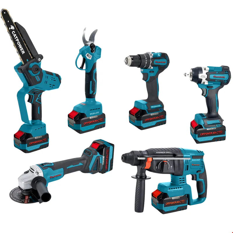 Catpower CAT1560 6'lı Set Matkap,Somun Sıkma,Kırıcı Delici,Avuç Taşlama,Dal Budama 3x4 Ah Akü