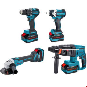 Catpower CAT1580 Kömürsüz Akülü 4'Lü Set Matkap,Somun Sıkma,Kırıcı Delici,Avuç Taşlama 20V 4.0Ah