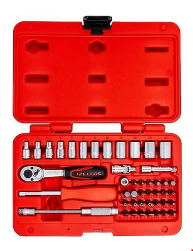 İzeltaş 14000005133 Altı Köşe Lokma Anahtar ve Bits Set 45 Prç