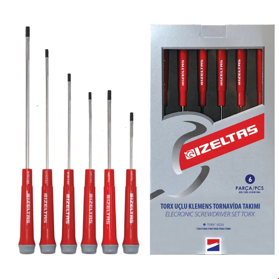 İzeltaş 4530 00 1006 Torx Uçlu Klemens Tornavida Takımı 6 Lı