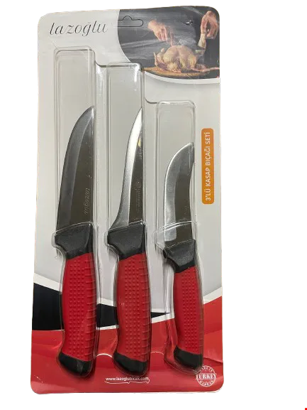 Lazoğlu Çift Renkli Kasap Seti 3'Lü
