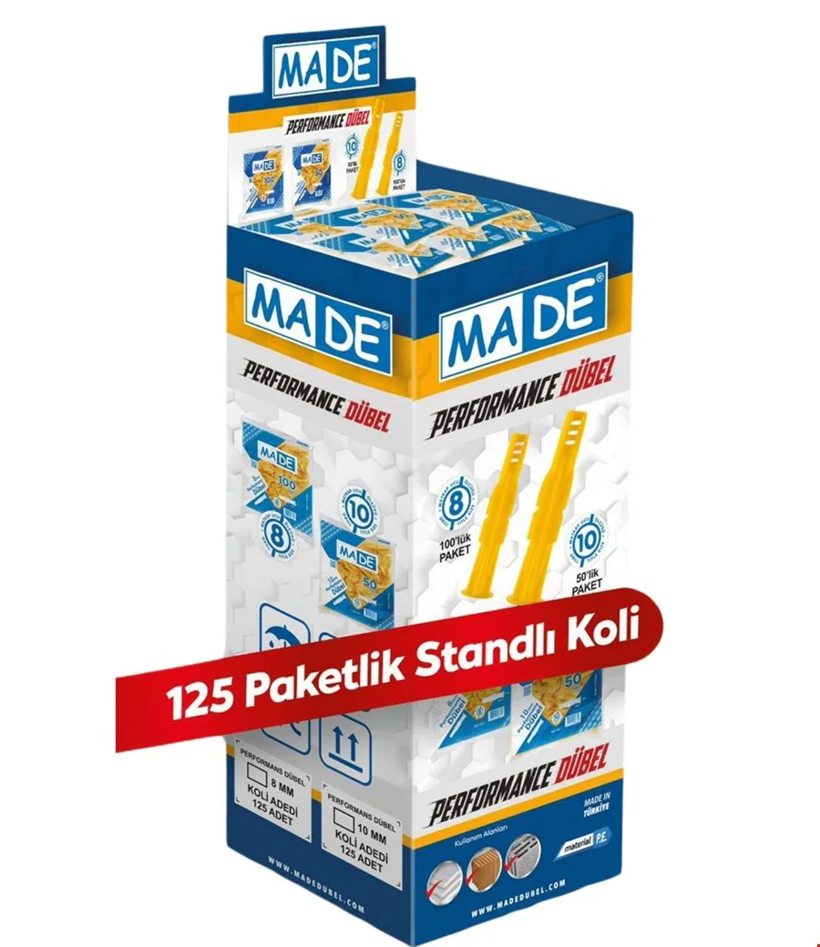 Made Roket - Performans Dübel 10mm 50 Li Standlı 125 Pk