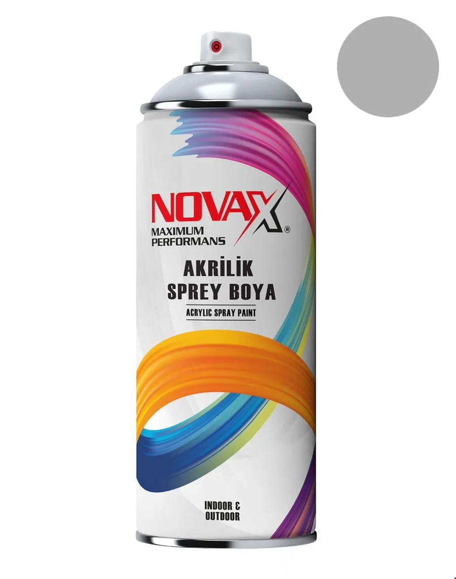 Novax Akrilik Sprey Boya 400 Ml Gümüş Gri