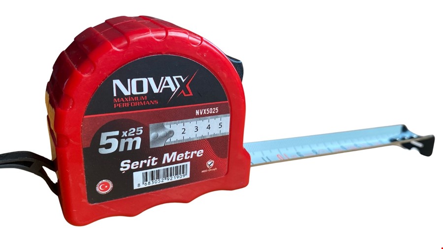 Novax Şerit Metre 5*25 Kırmızı
