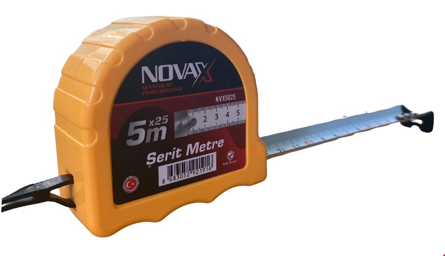 Novax Şerit Metre 5*25 Sarı