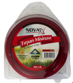 Novax Tırpan Misina Üçgen Kırmızı 3.3mm 45 mt