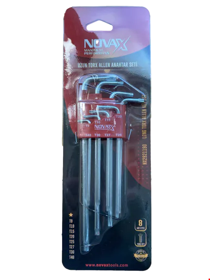 Novax Torx Alyan Anahtar Uzun 8'li Set