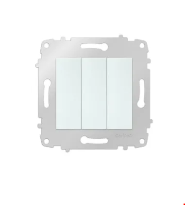 Ovivo 600-000201-254 Üçlü Anahtar Modül + Kapak Beyaz