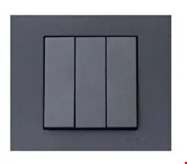 Ovivo 600-000211-254 Üçlü Anahtar Modül + Kapak Füme