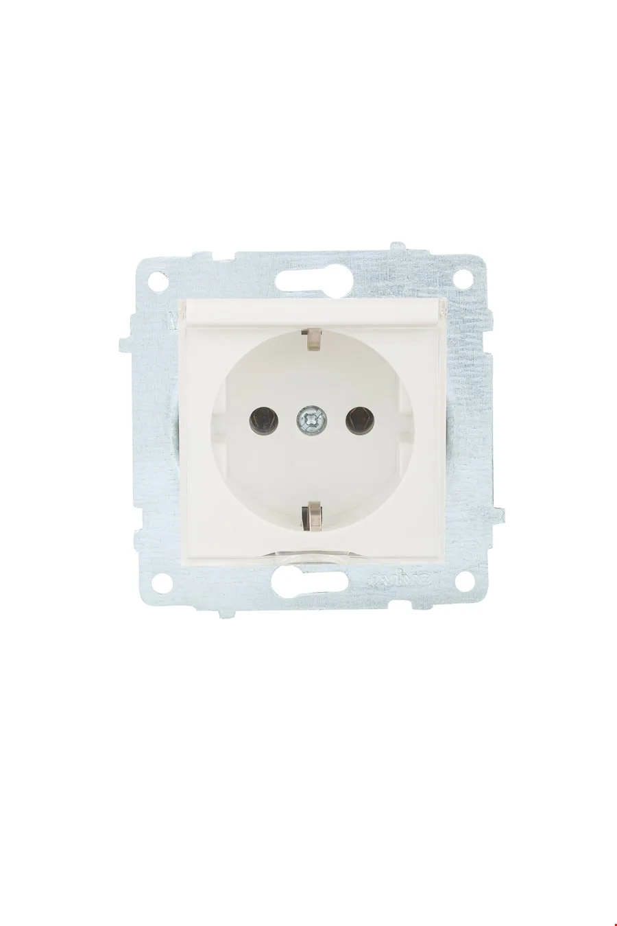 Ovivo 600-000301-249 Kapaklı Topraklı Priz Modül+Beyaz