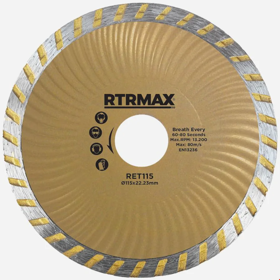 Rtrmax RET115 Turbo Kanallı Elmas Testere 115 mm