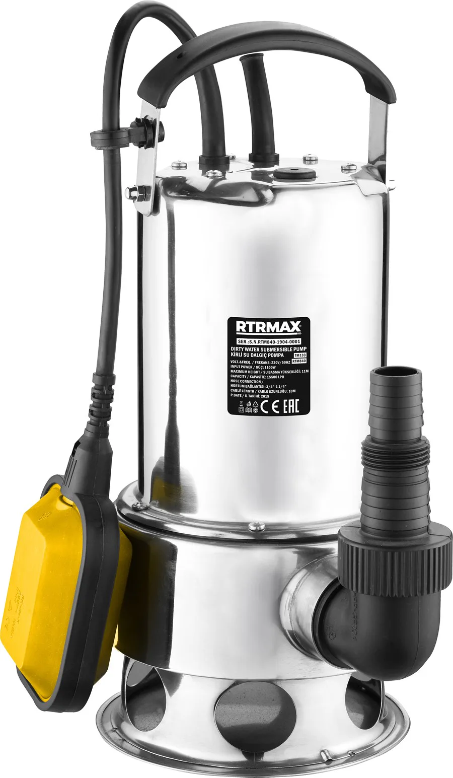 Rtrmax / Rtm840 Dalgıç Kirli Su 1100W 11mt