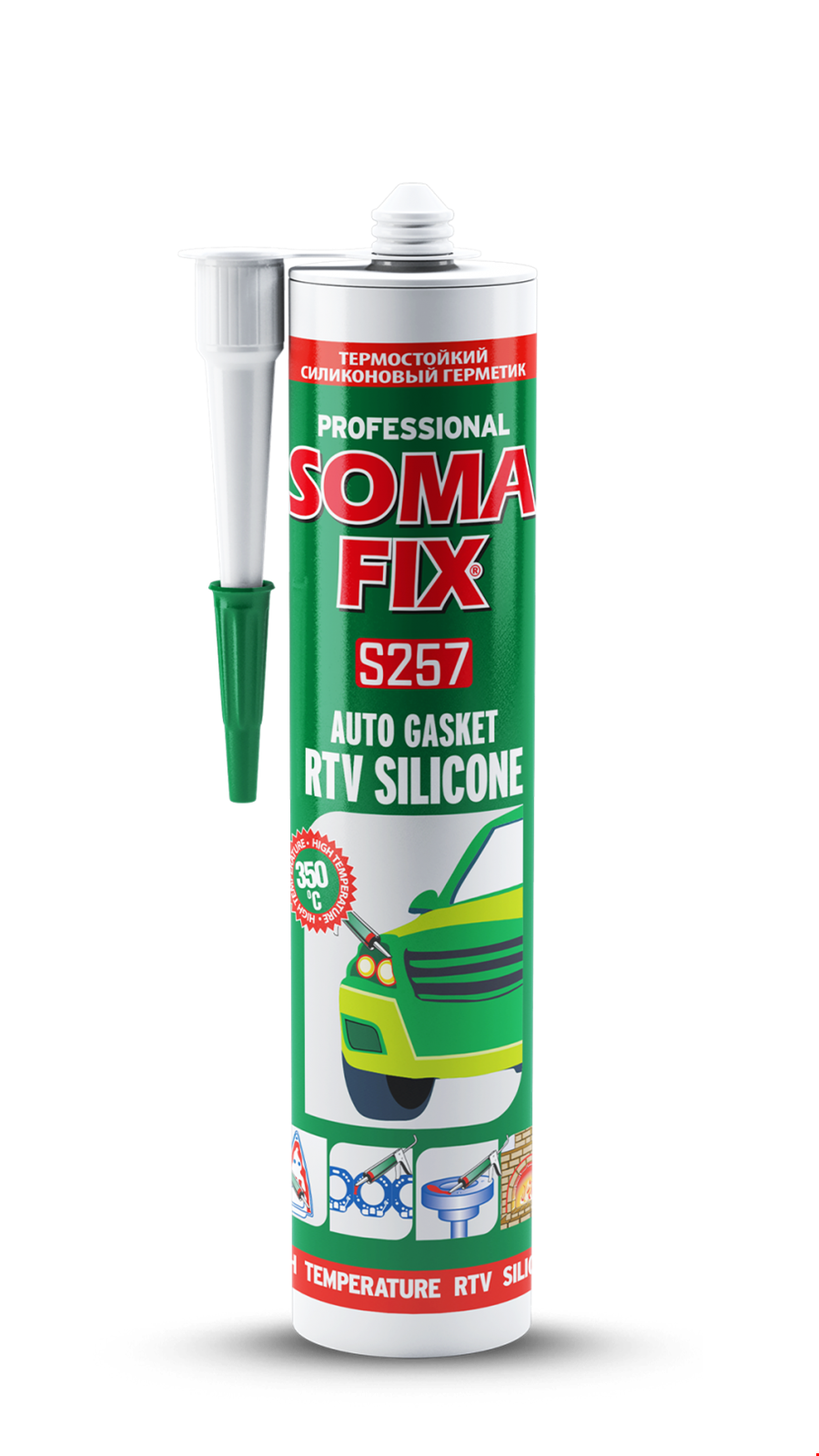 Somafix Yüksek Isı Silikon Kırmızı 280ml
