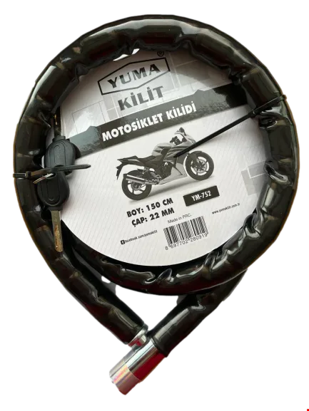 Yuma 752 Motosiklet Kilidi Körüklü 22mm*120cm