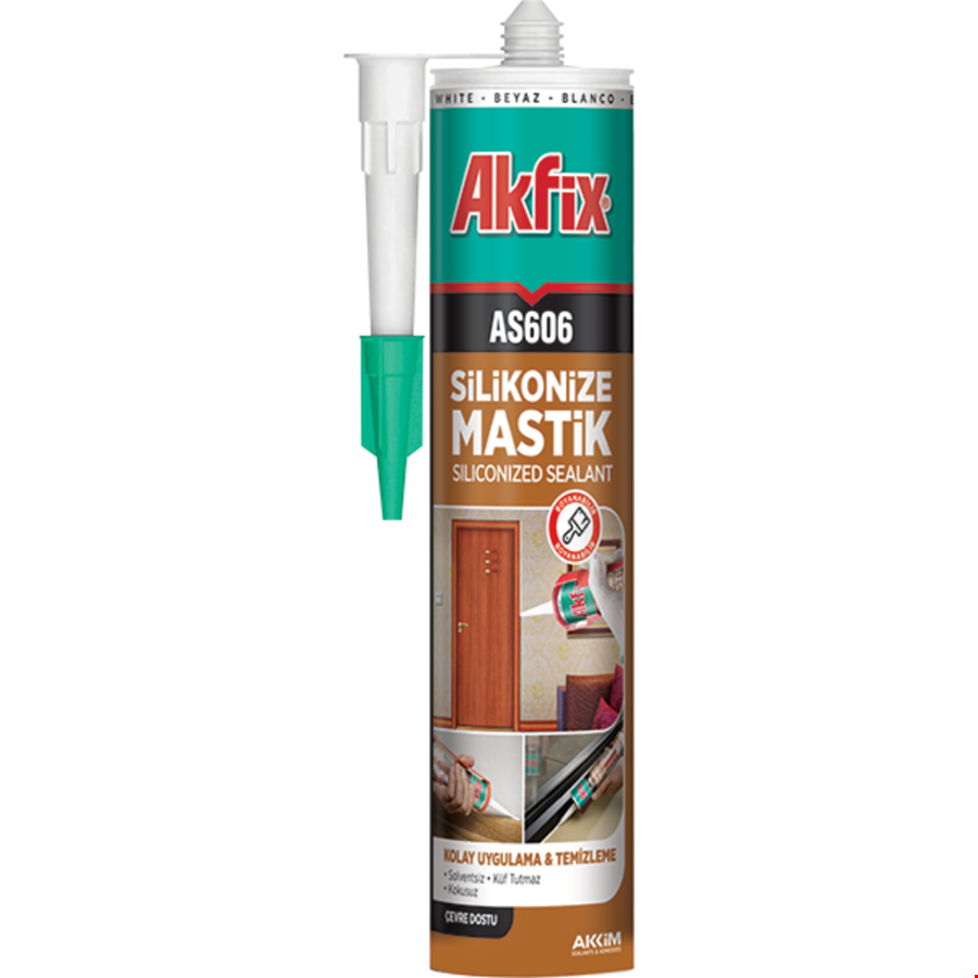 Akfix AA014 Silikonize Akrilik Mastik 500Gr Kahve
